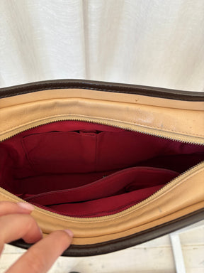 Chanel Brown and Beige Quilted Leather Gabrielle Bag