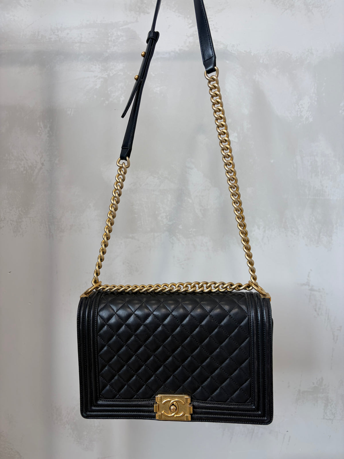 Chanel Black Leather 'New Medium' Boy Bag