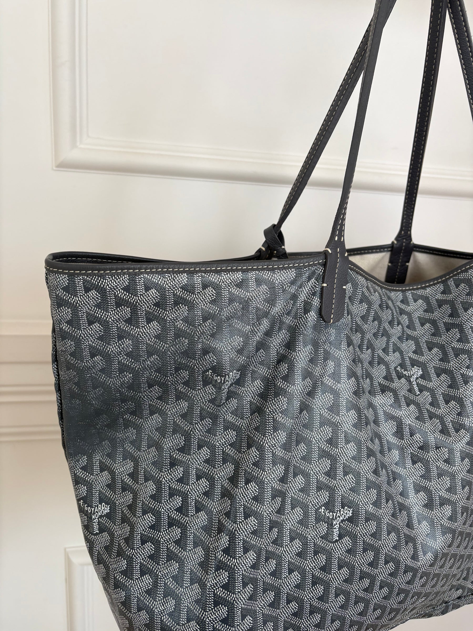 Goyard Saint Louis Coated Canvas GM Tote Bag Grey