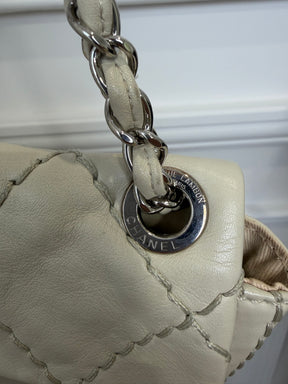 Chanel Cream Leather Ultimate Stitch Expandable Flap Bag