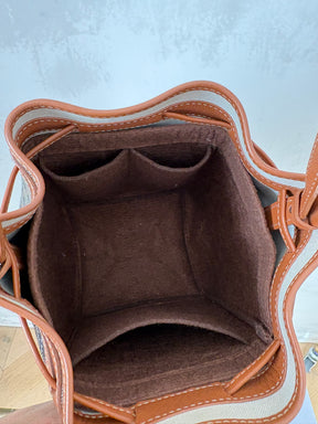Goyard Tan Leather and Black Goyardine Canvas Petit Flot Bucket Bag