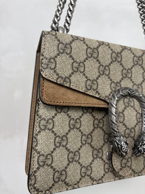 Gucci Dionysus GG Supremem Mini Bag In Beige Ebony Canvas