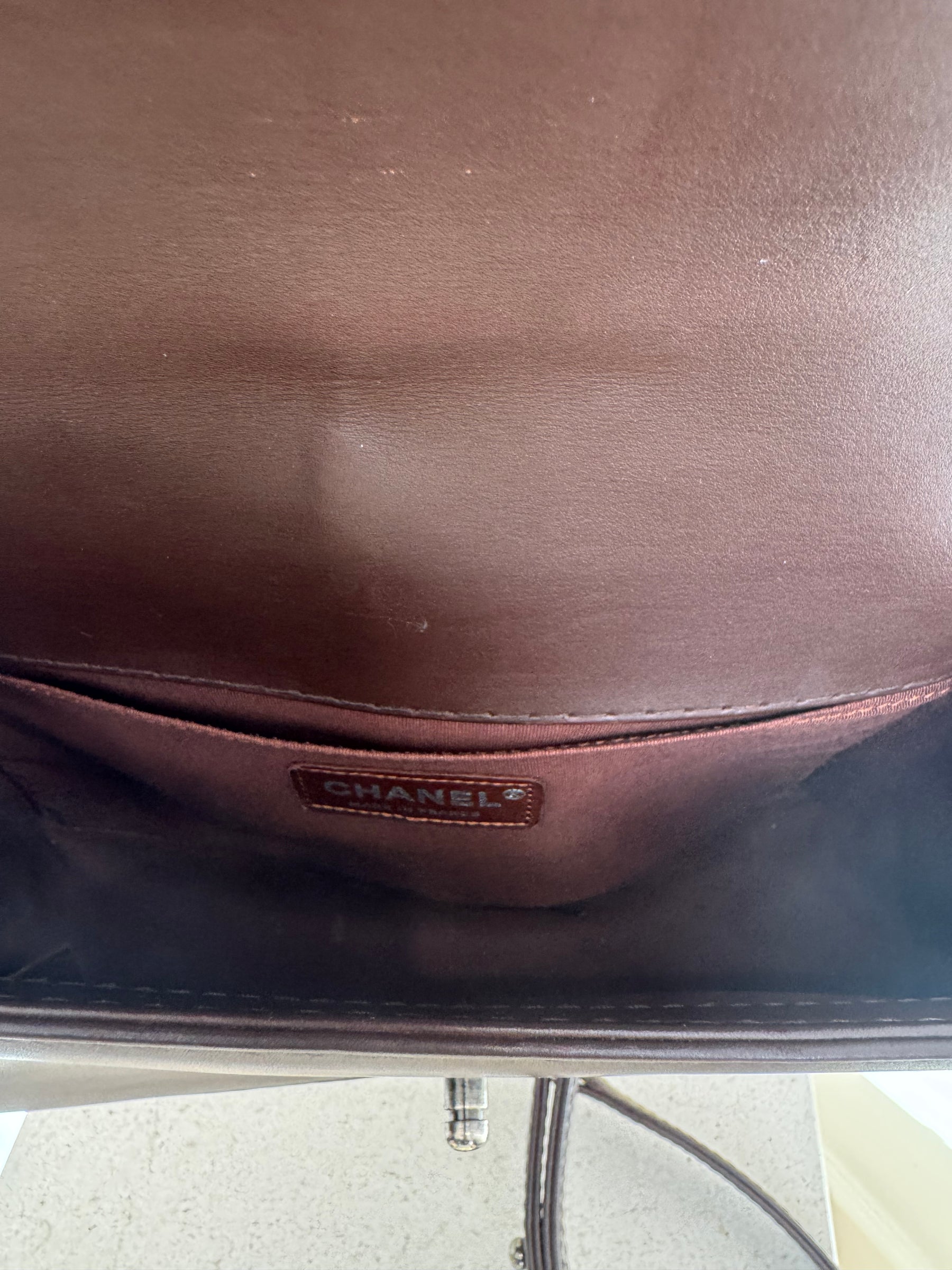 Chanel Dark Brown Leather Medium Boy Bag
