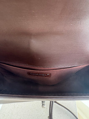 Chanel Dark Brown Leather Medium Boy Bag