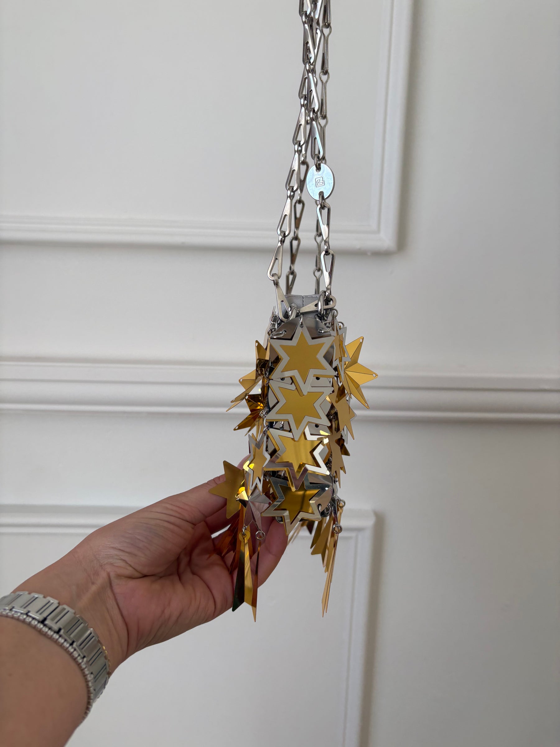 Paco Rabanne Sparkle Star Mini Bag Gold And Silver