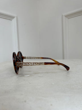 Chanel Round Tortoishell Sunglasses