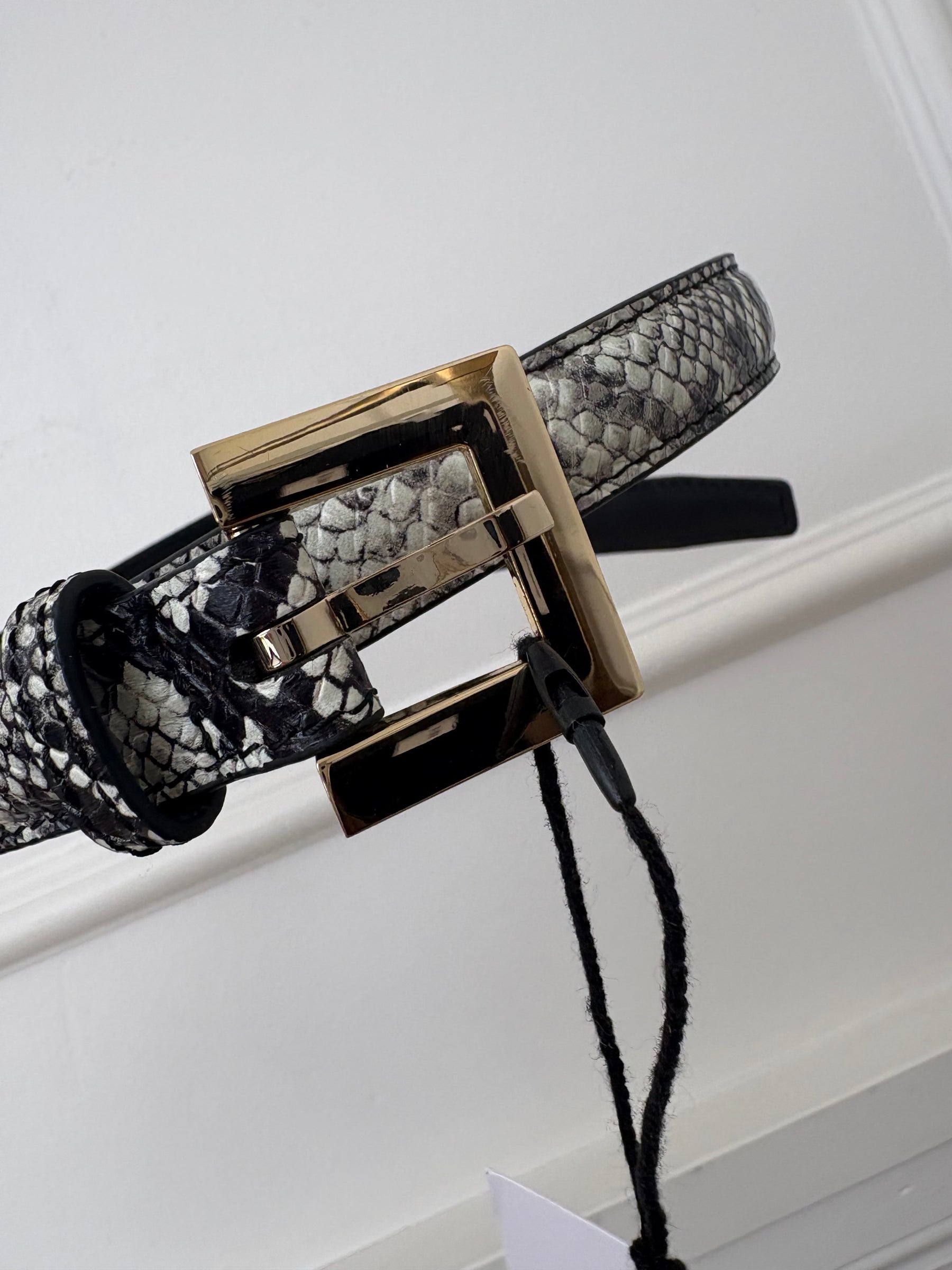 Anine Bing Python Print Belt, XS/S