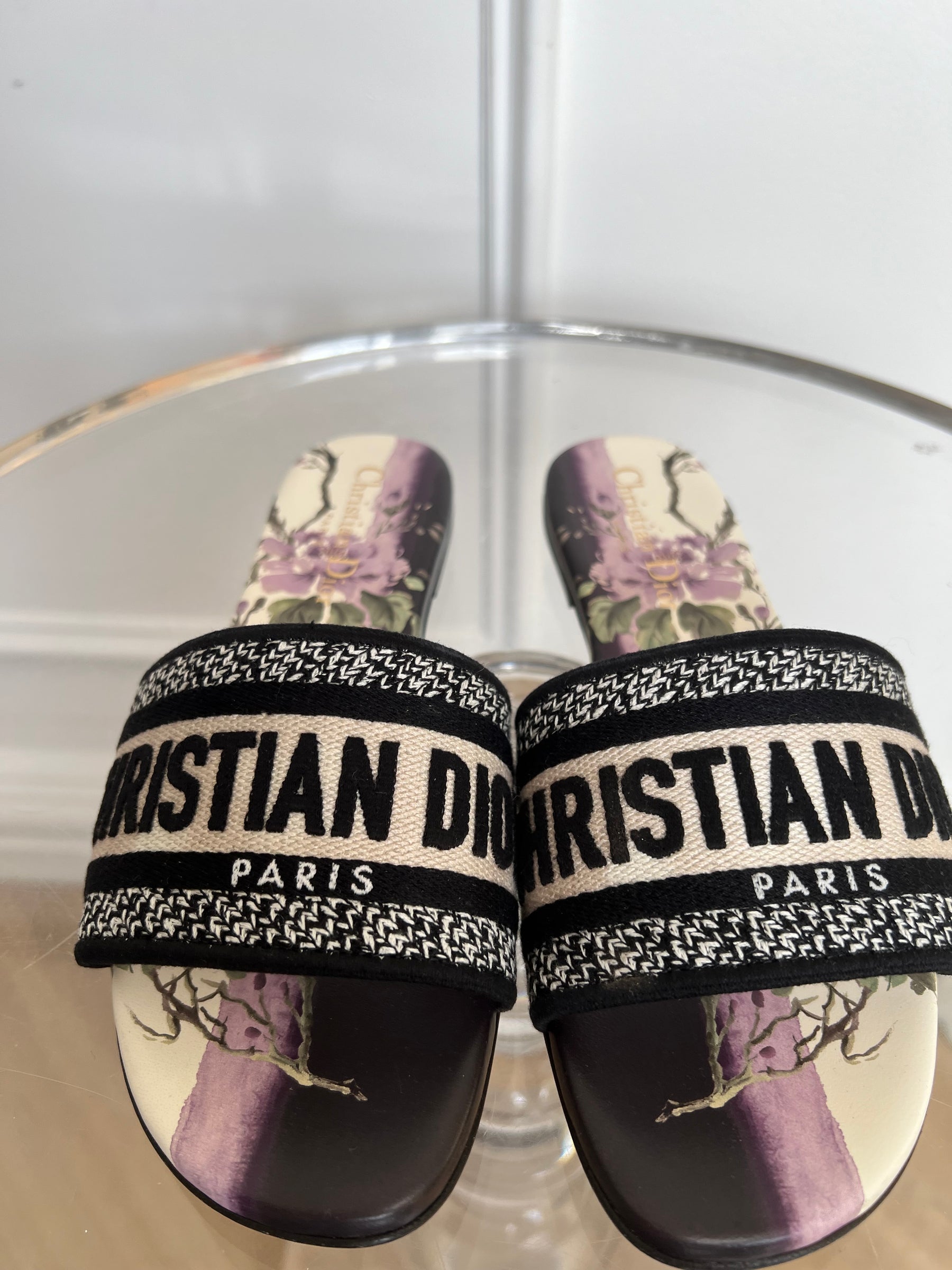 Dior D Way slides Black White, 36
