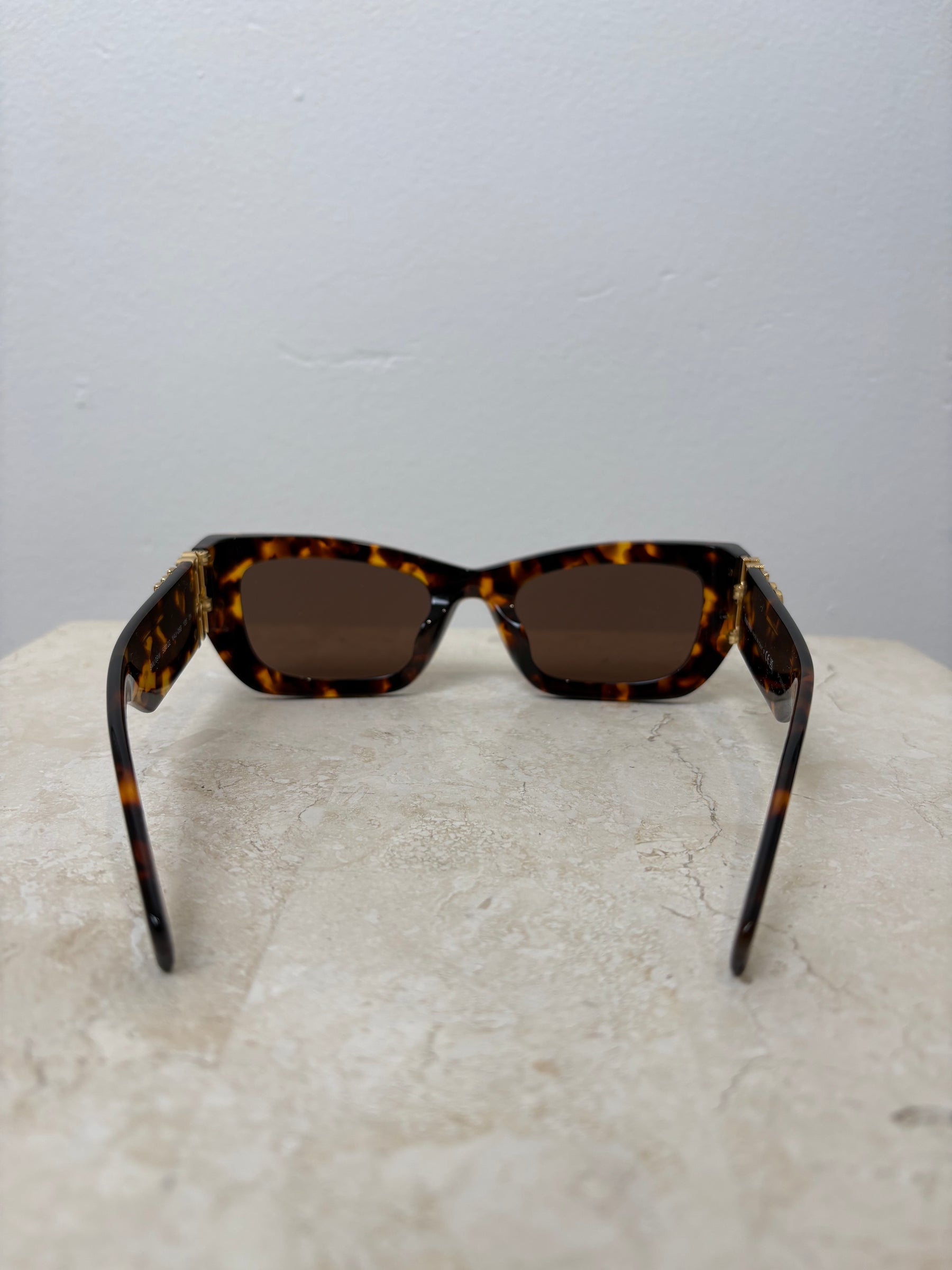 Miu Miu Tortoiseshell Cat Eye Logo Sunglasses
