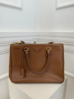 Prada Tan Saffiano Leather Galleria Tote
