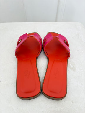 Hermès Oran Sandals Rose Flash Orange, 36