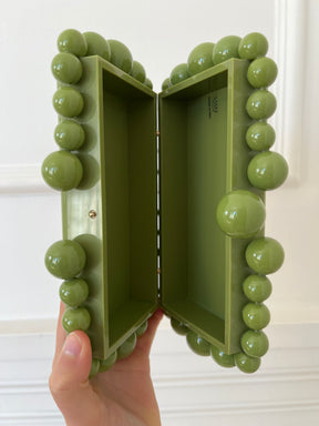 Cult Gaia Apple Green Beaded Eos Clutch