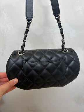 Chanel Unifrom Black Lambskin Leather Waist Bag