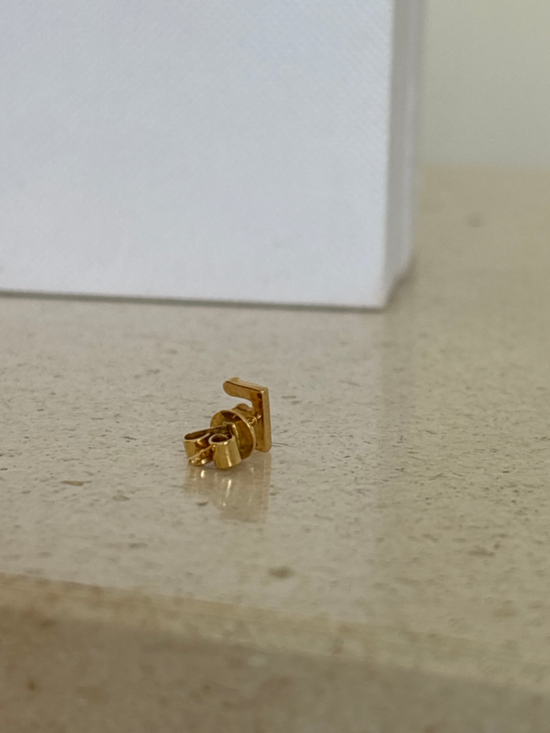 Sophie Bille Brahe Gold and Diamond 'E' Single Stud