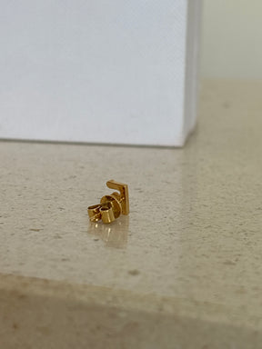 Sophie Bille Brahe Gold and Diamond 'E' Single Stud