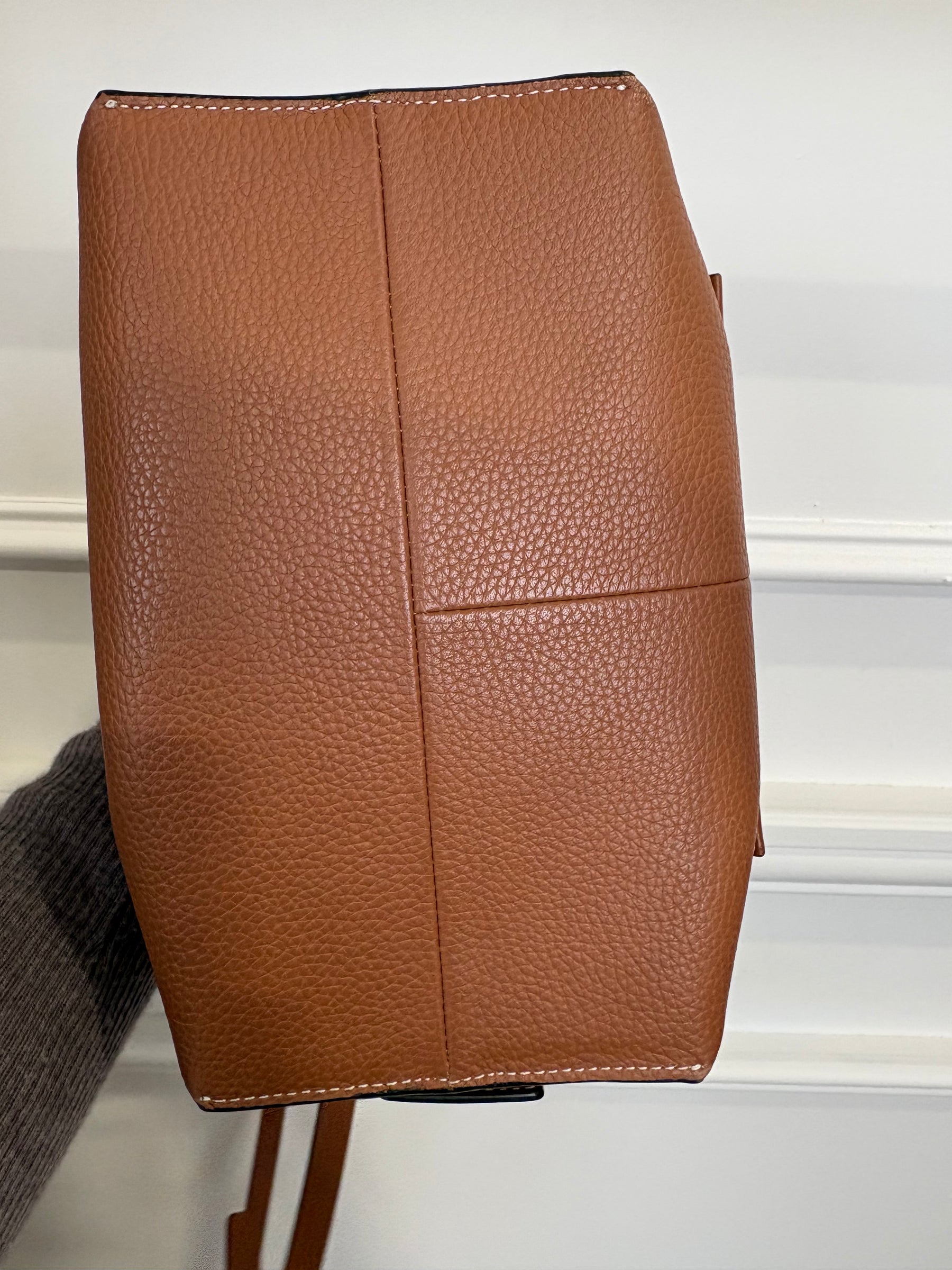 Oroton Tan Leather Top Handle Crossbody Bag