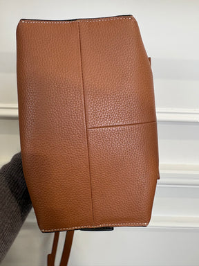 Oroton Tan Leather Top Handle Crossbody Bag