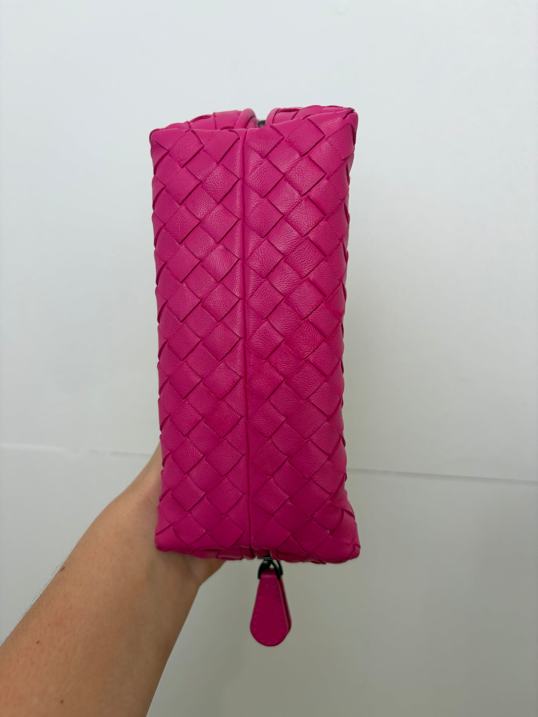 Bottega Veneta Pink Intrecciato leather Cosmetic Case