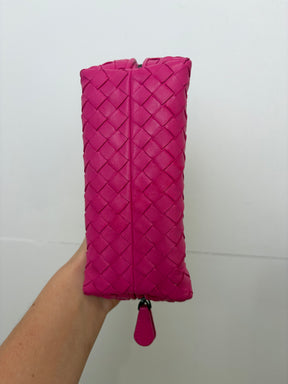Bottega Veneta Pink Intrecciato leather Cosmetic Case