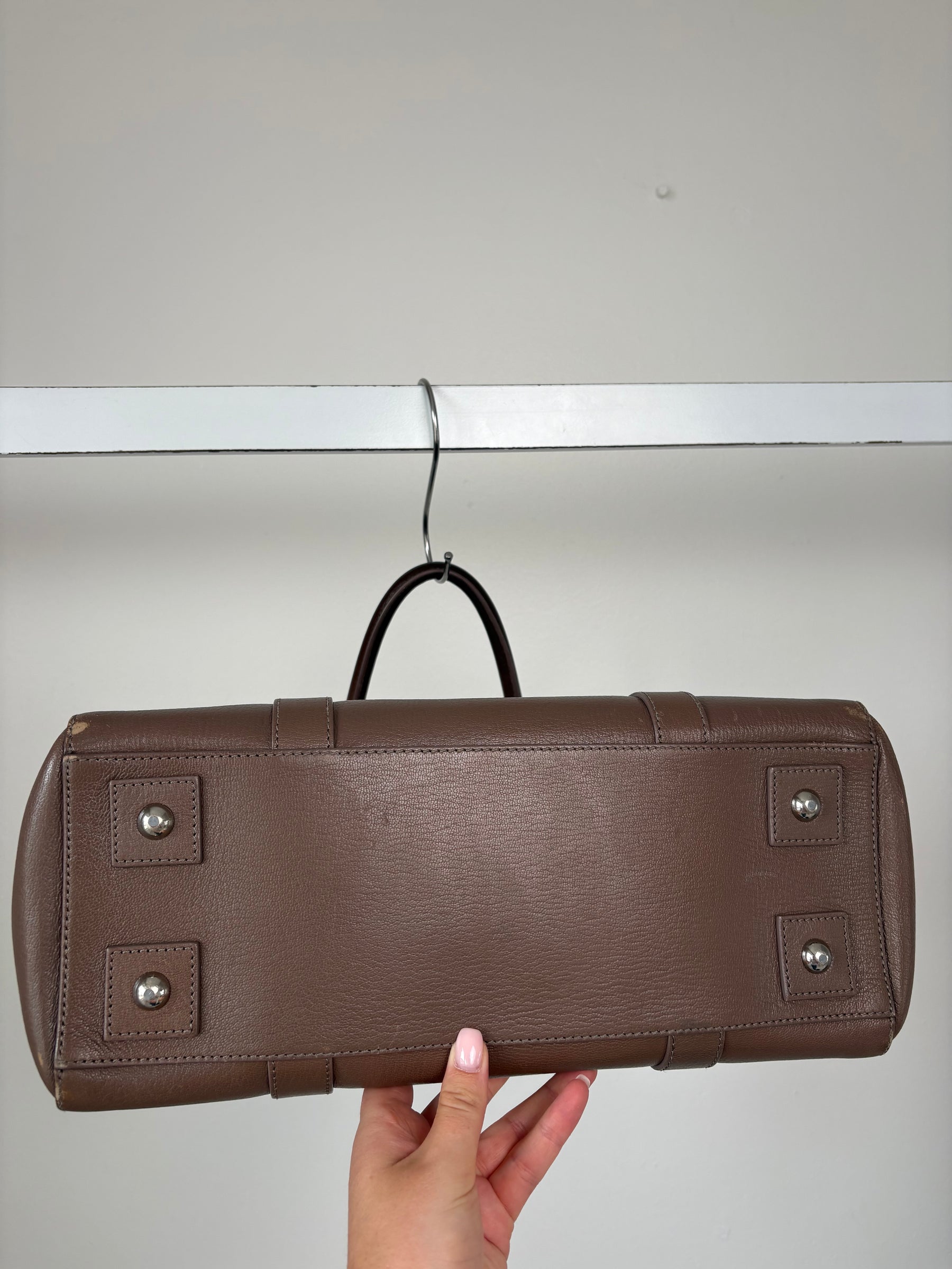 Mulberry Taupe Leather Double Zip Bayswater Tote