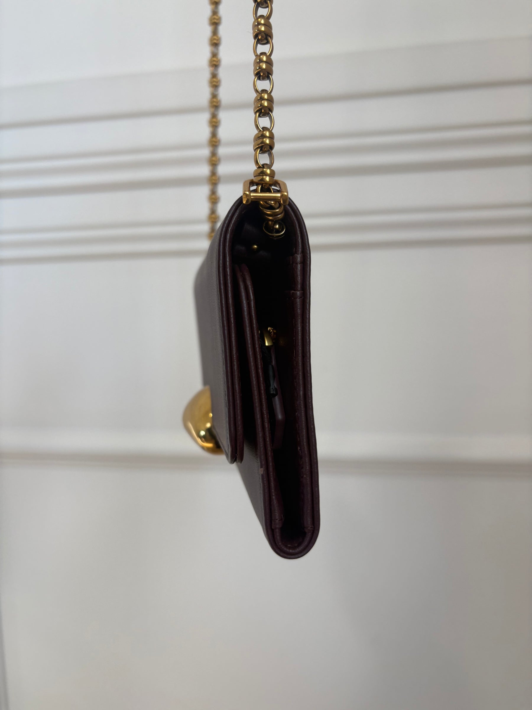 Zimmermann Maroon Leather Wallet On Chain