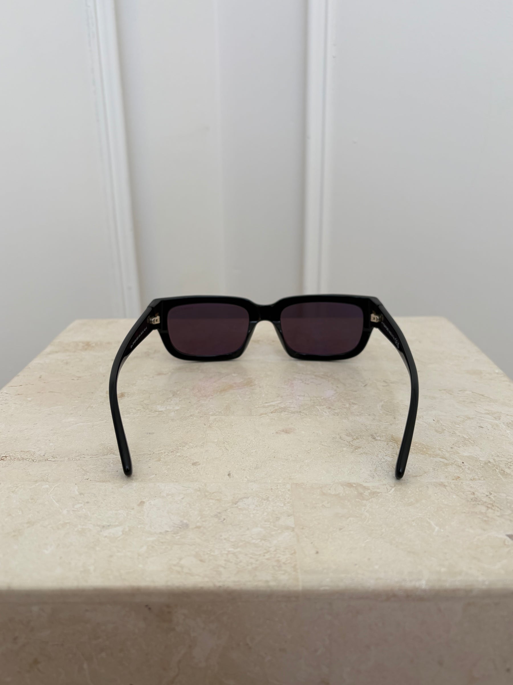 Tom Ford Black Rectangular Acetate Ezra Sunglasses
