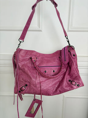 Balenciaga Pink Leather City Bag