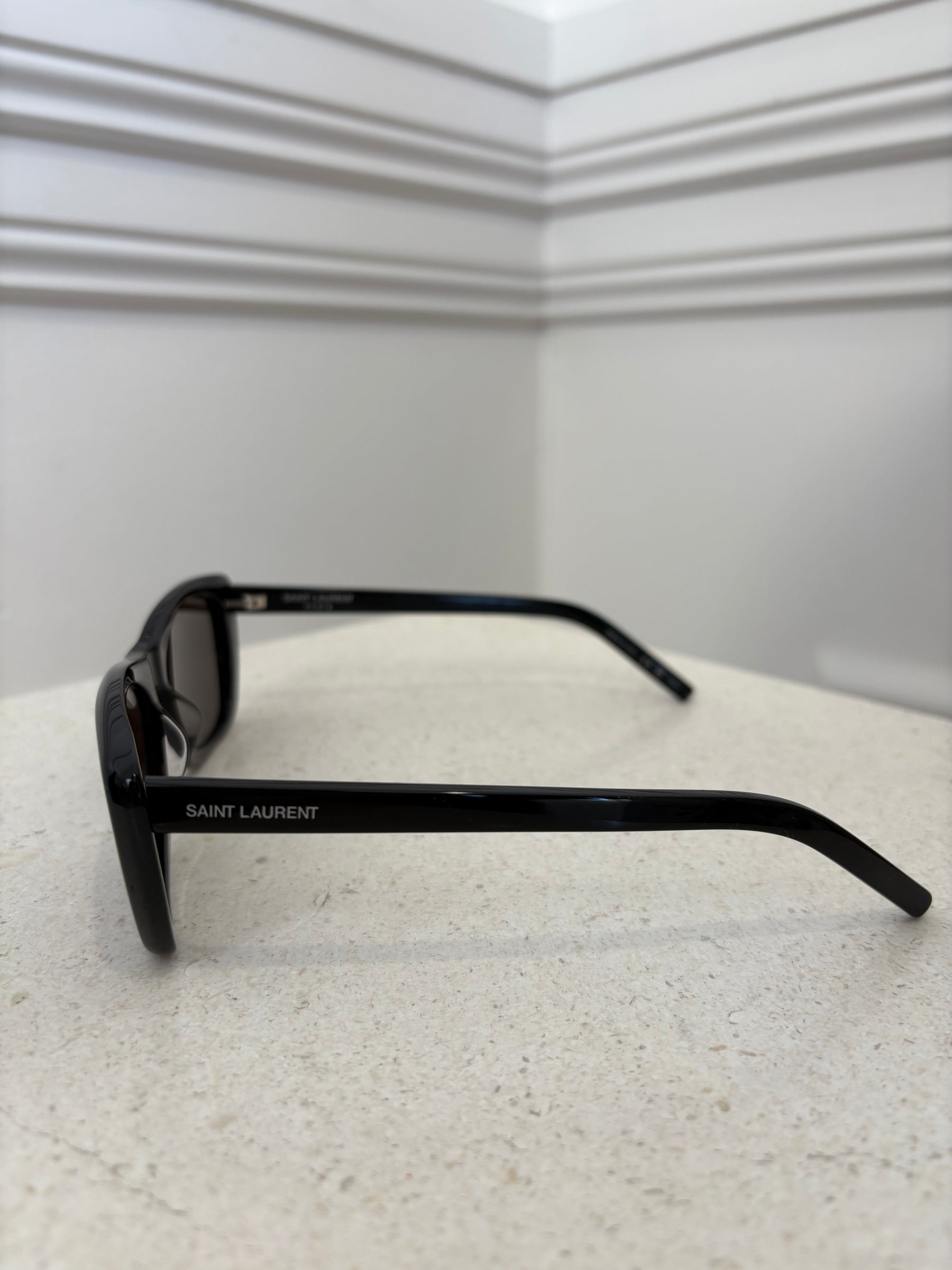 Saint Laurent Black Rectangle Sunglasses