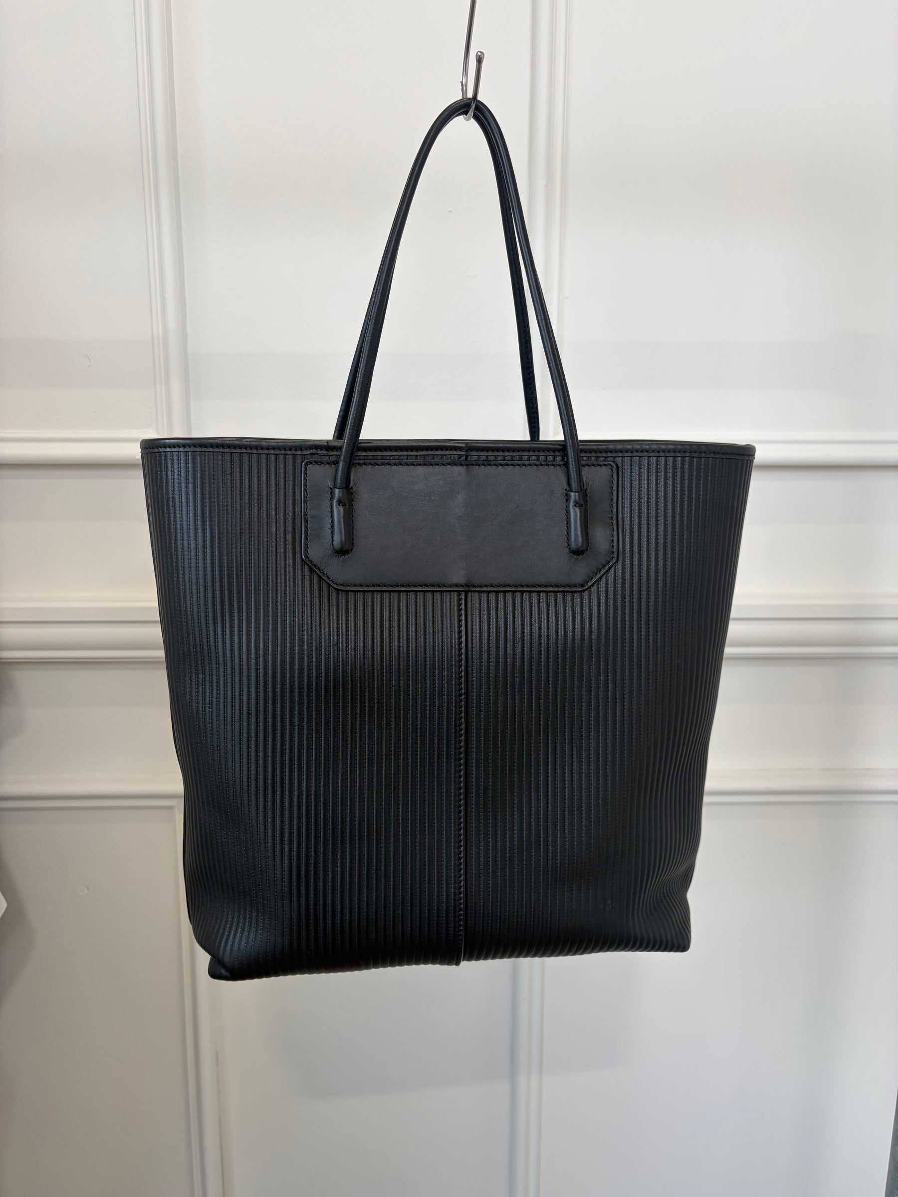 Alexander Wang Black Corrigated Leather Tote