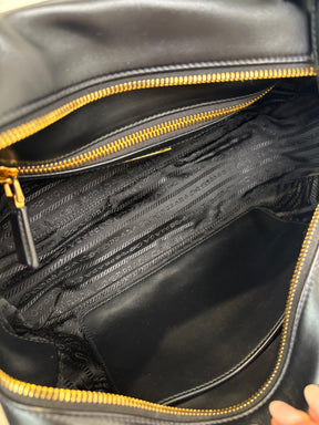 PRADA Nylon Leather Shoulder Bag, M