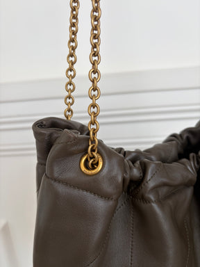 Saint Laurent Khaki Leather Jamie Shoulder Bag