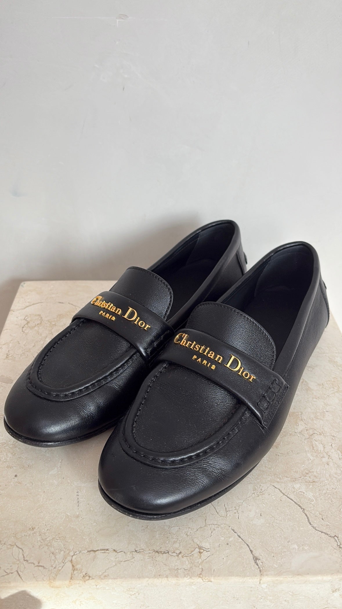 Dior Black Leather Boy Loafer, 38