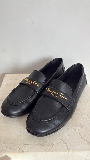 Dior Black Leather Boy Loafer, 38