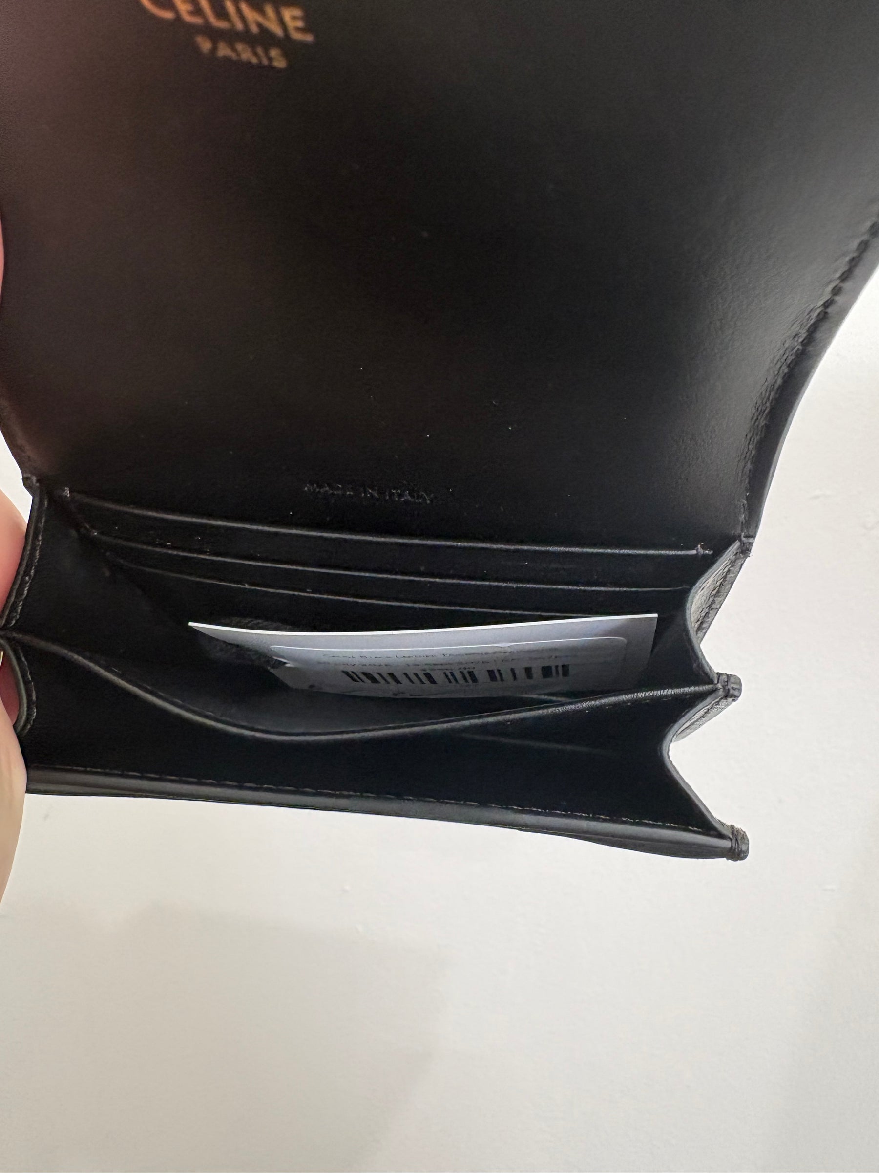 Celine Black Leather Triomphe Cardholder