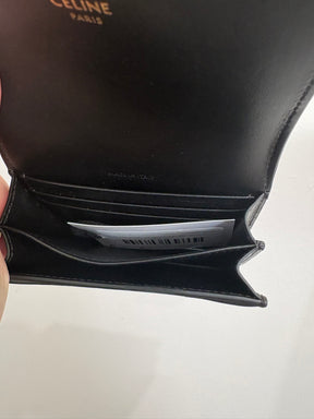Celine Black Leather Triomphe Cardholder