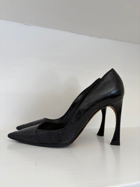 Dior Croc Effect Leather Pumps, 39