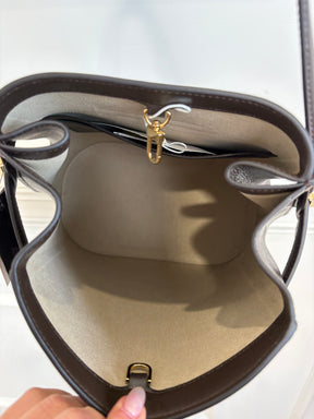 Totême Chocolate Brown Leather Belted Bucket Bag