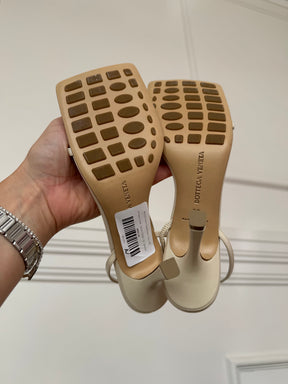 Bottega Veneta Cream Strappy Heels, 38
