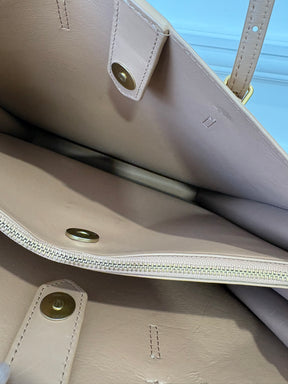 Oroton Brown Leather Logo Tote