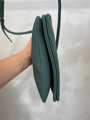 Celine Trio Leather Cross Body Bag Green