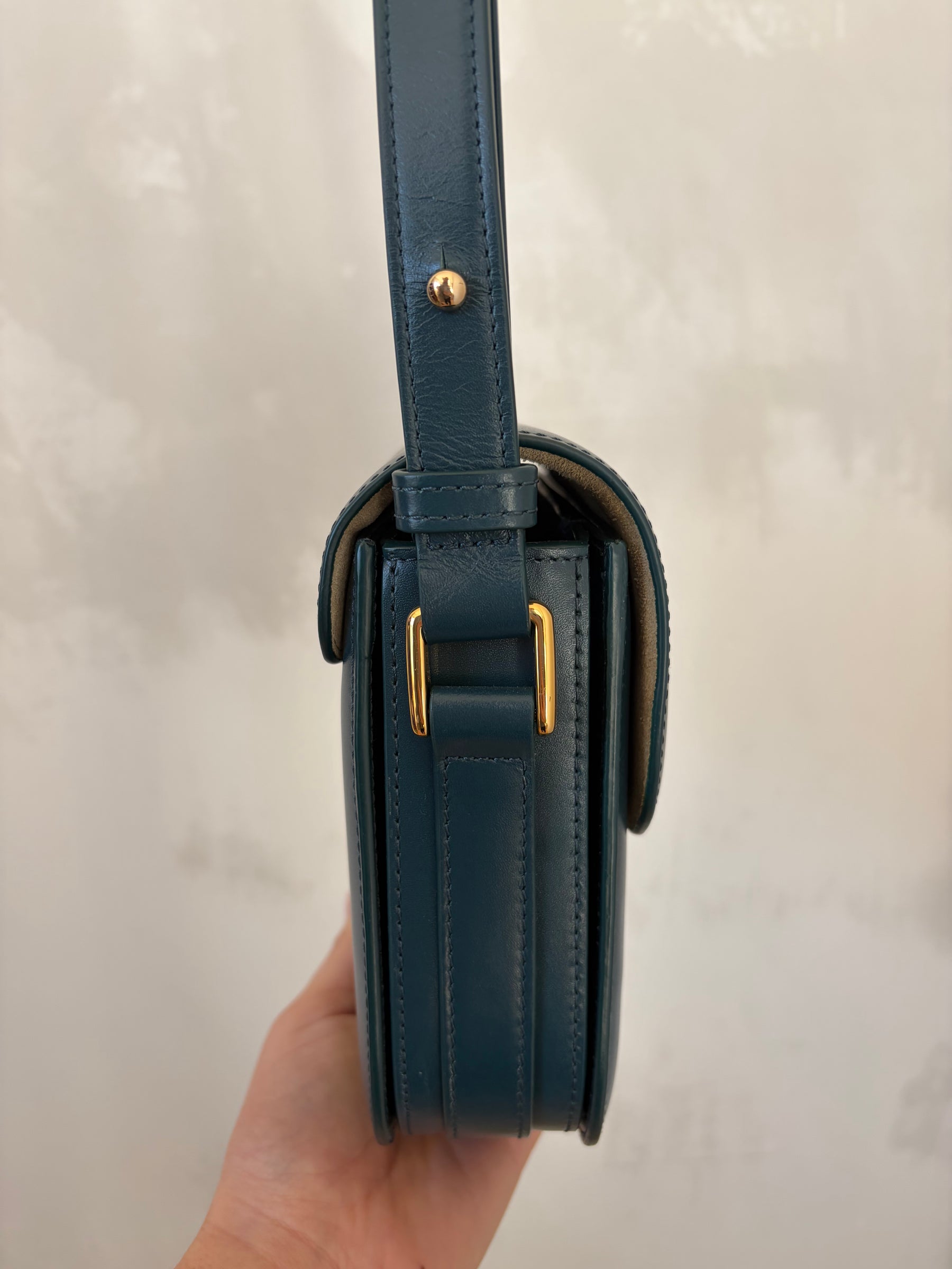 A.P.C. Teal Leather Grace Bag