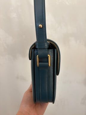 A.P.C. Teal Leather Grace Bag