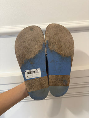 Chanel Sky Blue Quilted Leather Backless Dad Sandals, 39C