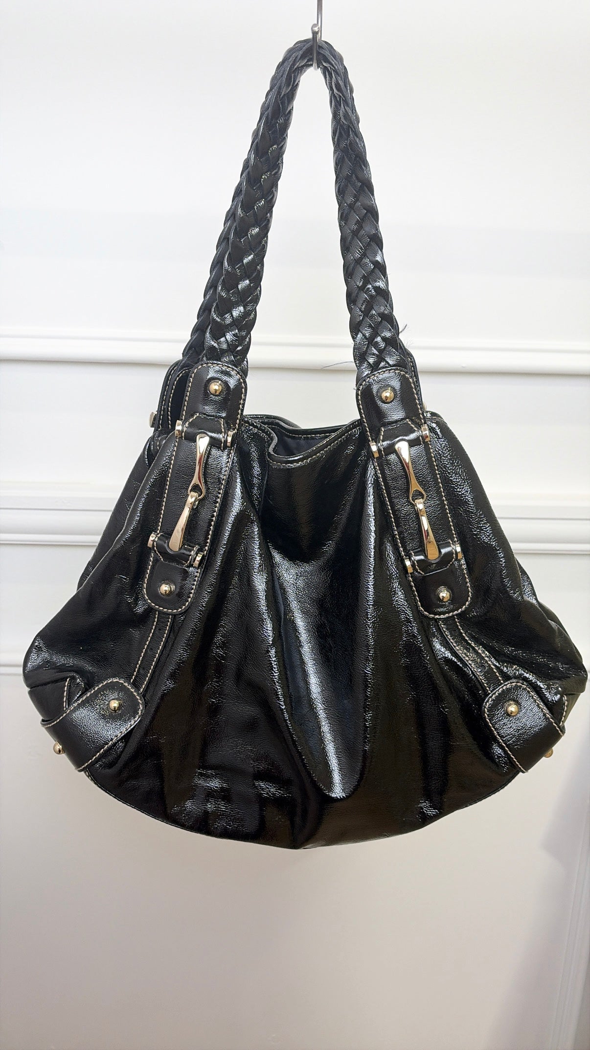 Gucci Black Patent Leather Pelham Shoulder Bag