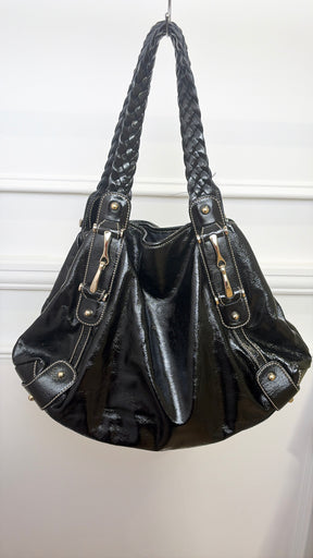 Gucci Black Patent Leather Pelham Shoulder Bag