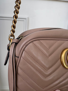 Gucci Beige Leather Marmont Camera Bag