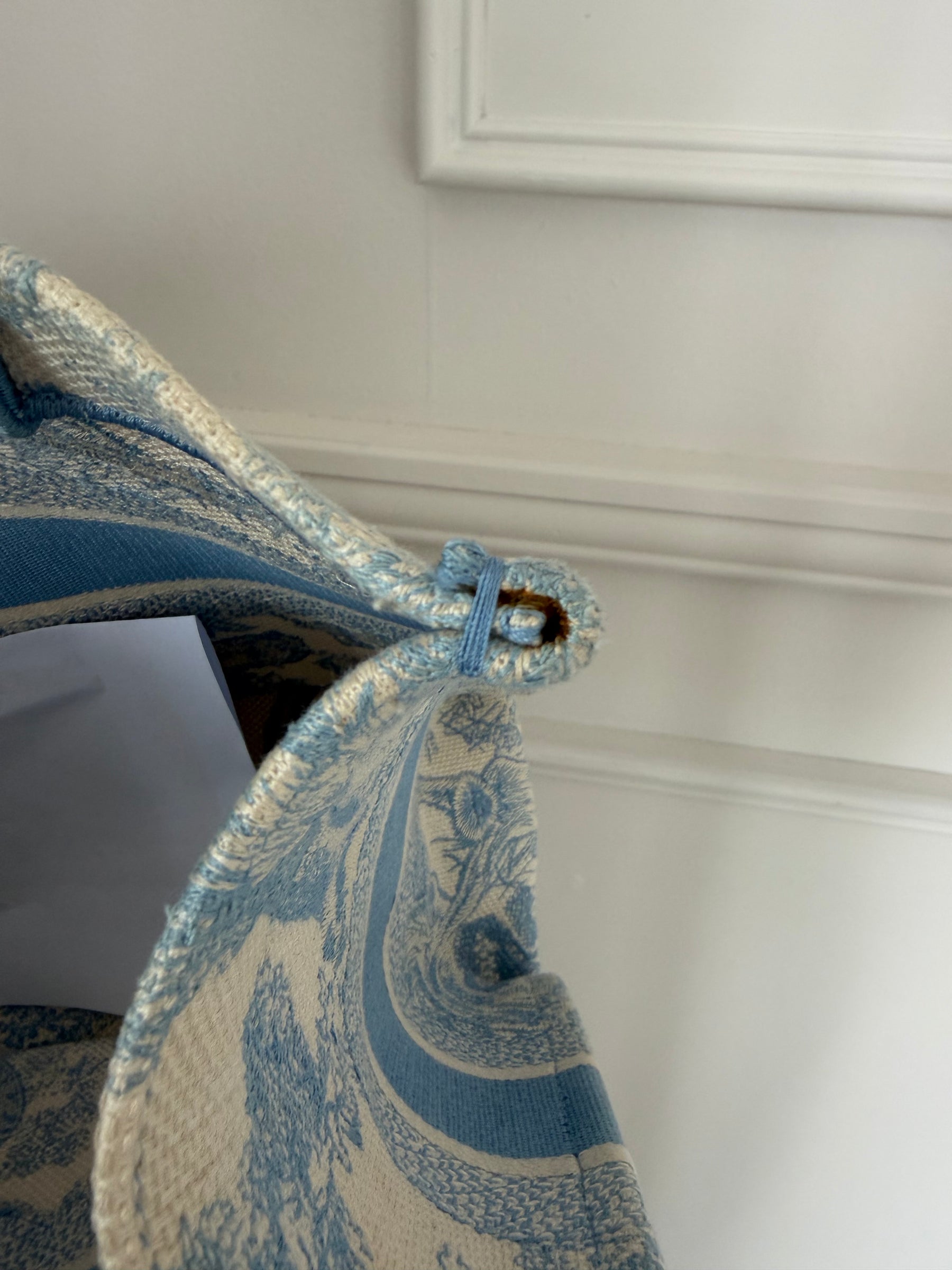 Dior Blue and Cream Toile De Jouy Small Book Tote