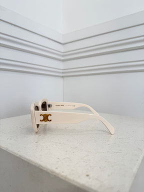 Celine Cream Rectangle Triomphe Sunglasses