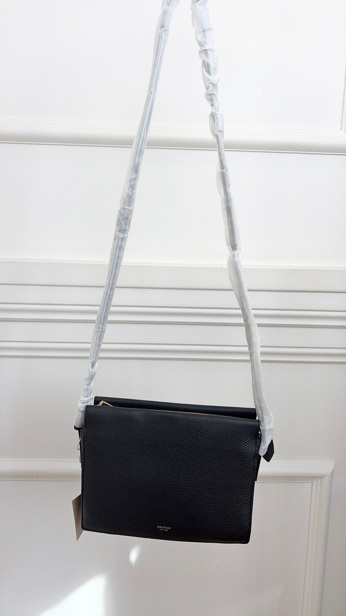 Oroton Margot Zip Cross Body Bag Black