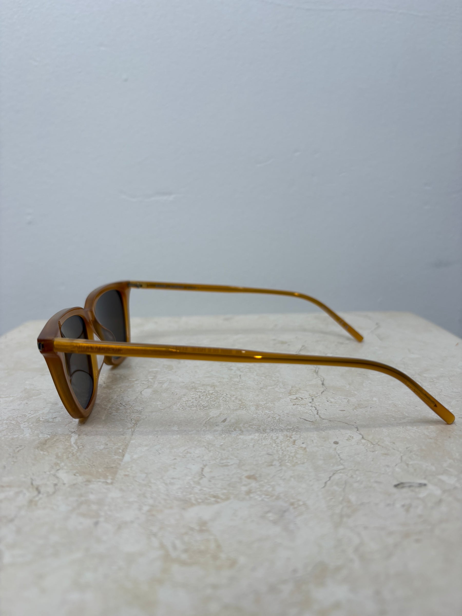 Saint Laurent Mustard Flat Cat Eye Sunglasses